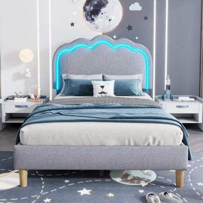 Upholstered Bed 3ft single bed With Led
