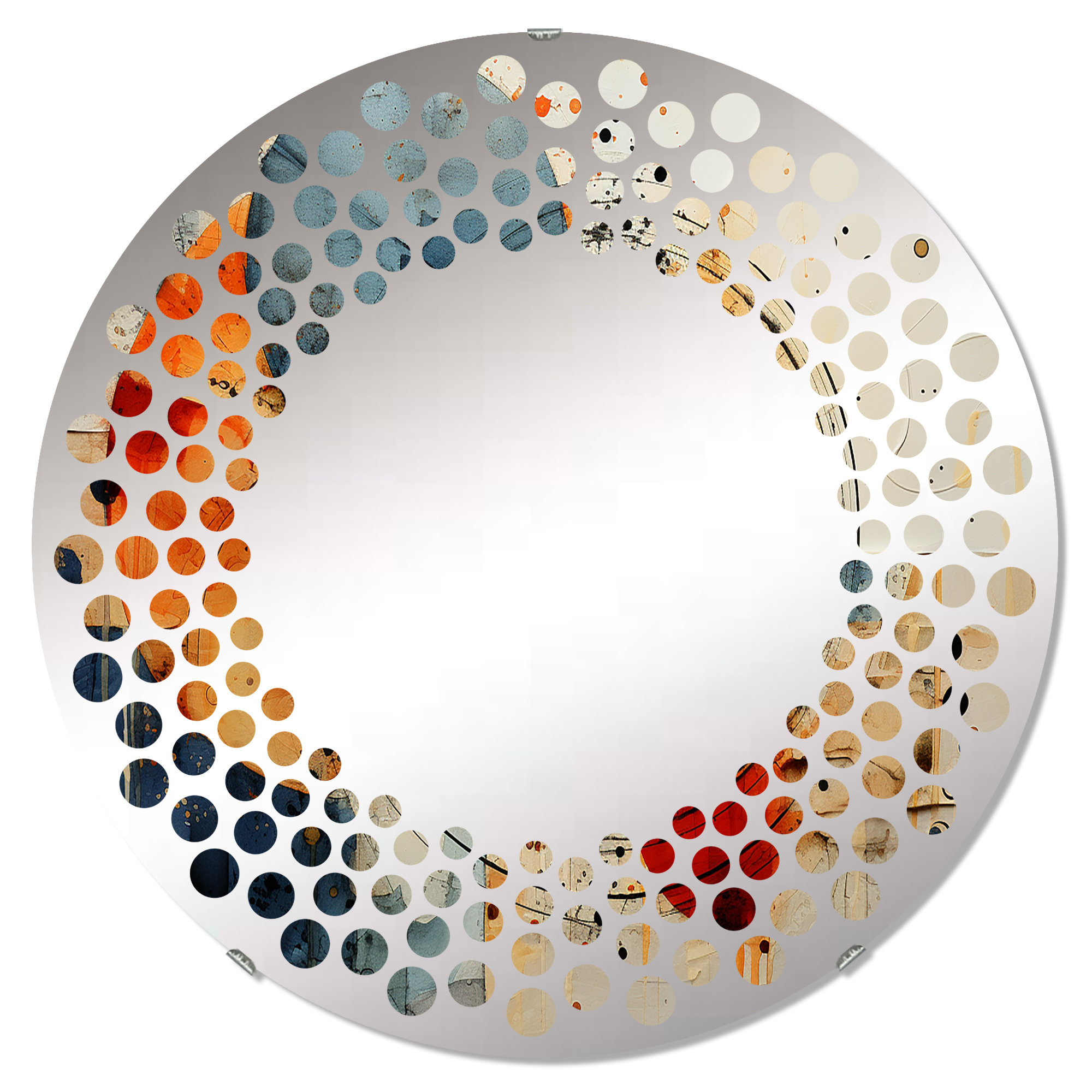 Design Art Mixed Media Polka Dot Wall Mirror Circle Wayfair