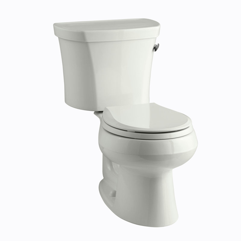Wellworth 1.28 GPF (Water Efficient) Round Two-Piece Toilet  (Seat Not Included), Dune, Right-Hand