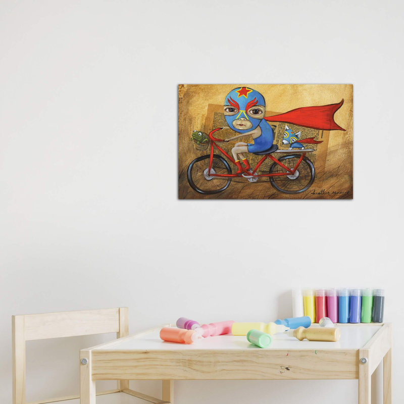Luchador par Heather Renaux - impression d'art graphique, H 18 po x l 26 po x P 1,5 po, Toile tendue, Pas de tapis