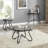 Tempered Glass Surface Console Table Coffee Table With Sturdy Construction For Living Room (Rustic Black)