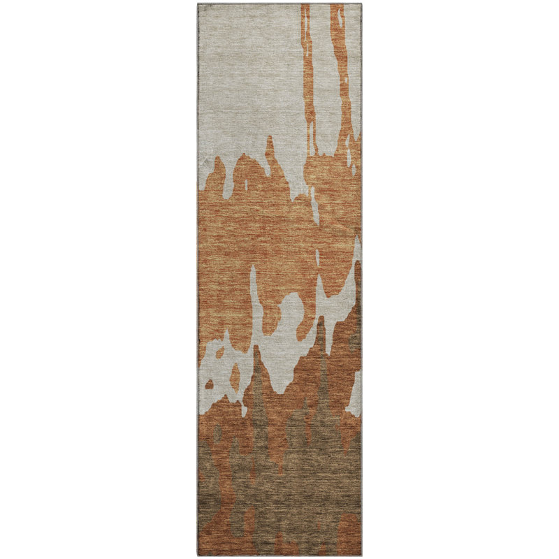 Premium Machine Washable Prisco Paprika Rug, Runner 2'3" x 7'6"
