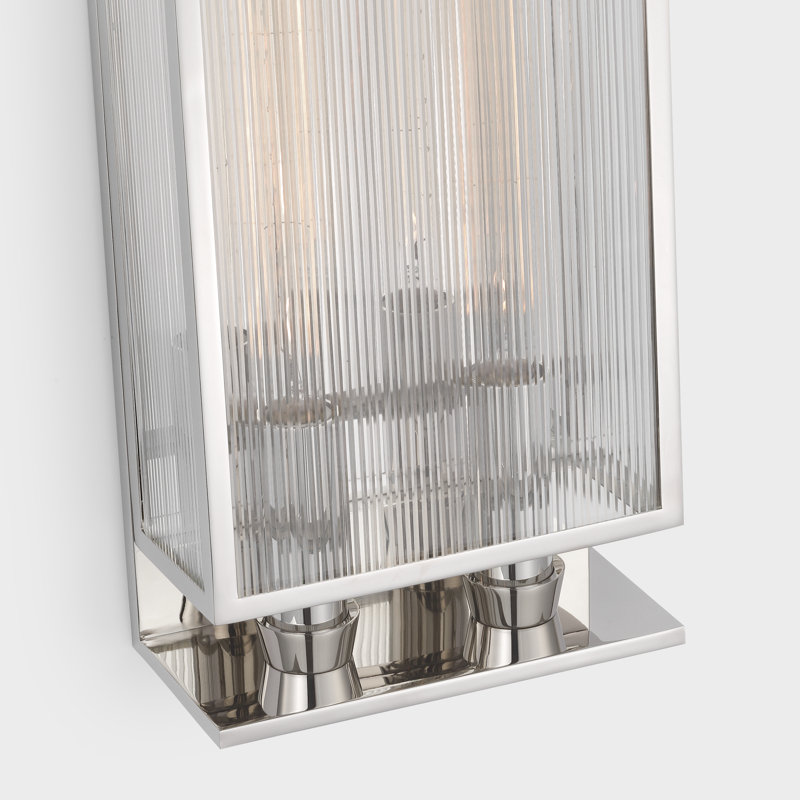 York Outdoor Wall Light, 24.25" H x 10" W x 5" D, Polished Nickel
