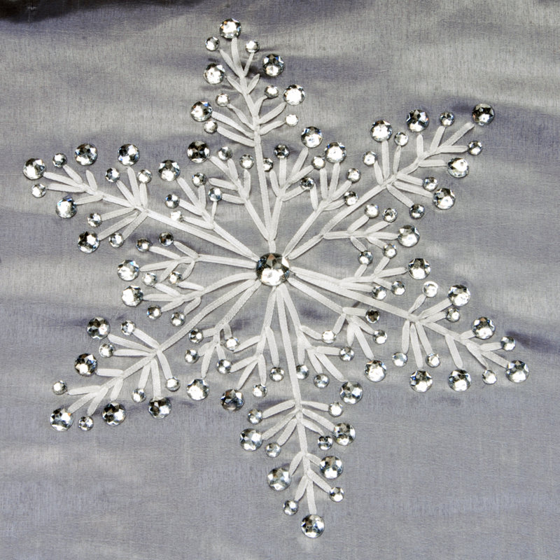 42" Silver Gray Polyester Snowflake Tree Skirt