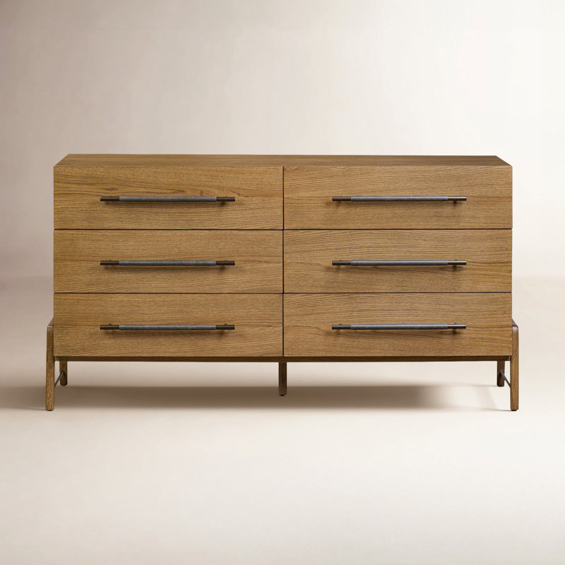 Rosedale 6 Drawer Dresser-Yucca Oak, Amber Oak
