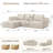 104" Modular Sectional Sofa with Deep Seat, Comfortable Upholstery L Shaped Cloud Couch for Living Room, 3-Seater Compression Boneless Sofa with Movable Ottomans, Removable Cover, No Assembly Required, Apricot-867320124