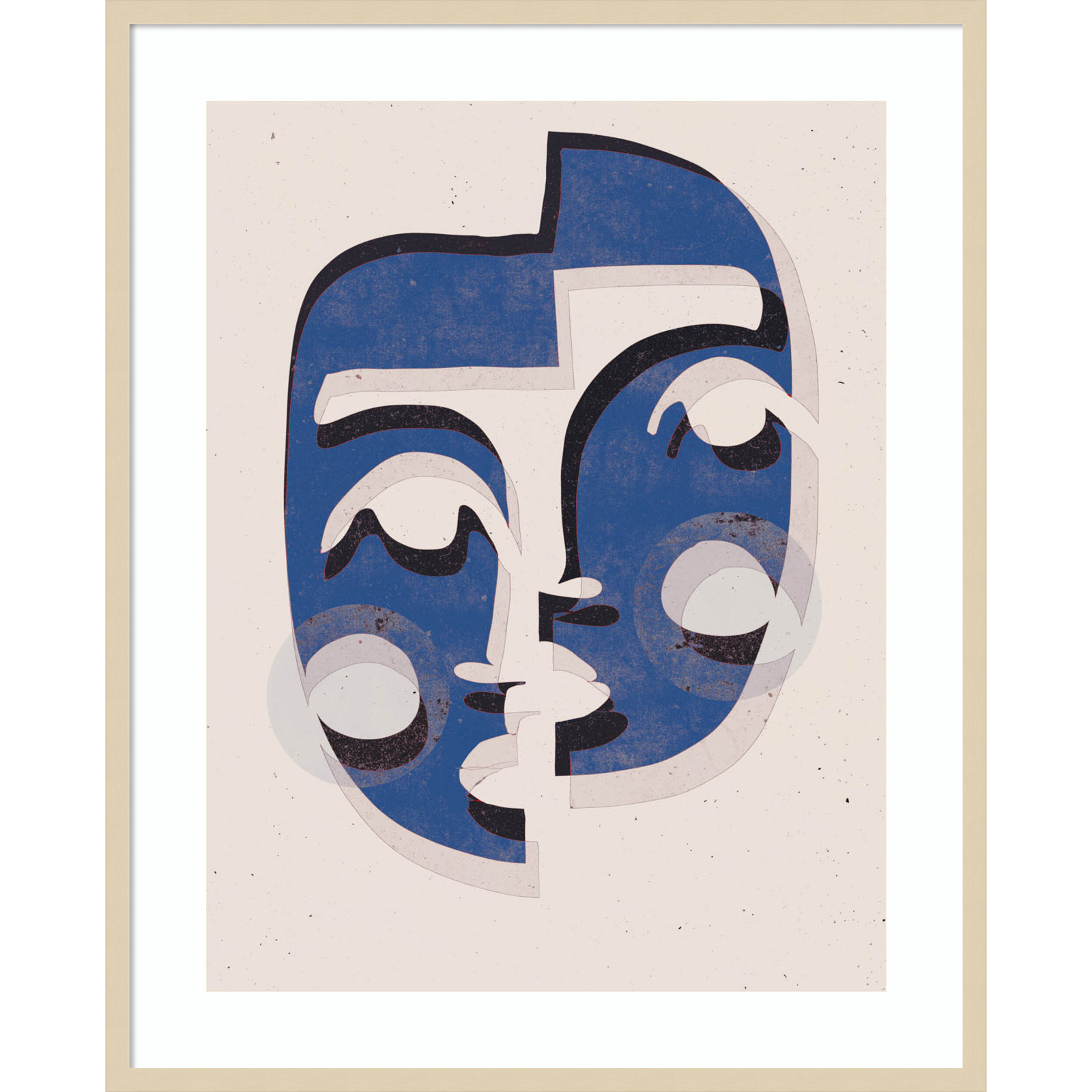 Galya "The Blue Mask" Print by Treechild, 41" H x 33" W, Brown