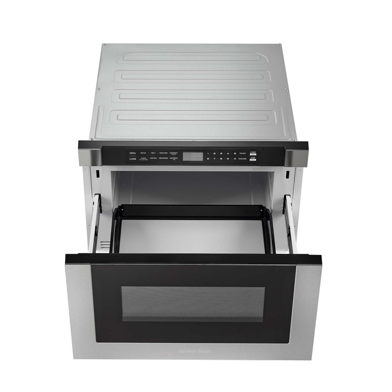 Hamilton Beach 24" 1.2 Cu. ft. Built-in Microwave Oven, 1000 Watts Electric Drawer Oven with Touchscreen Control and Flat-Bed Design, Stainless Steel