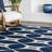 Mcfetridge Trellis Area Rug for Living Room Bedroom Dining Room Kitchen, Navy/White-133030651