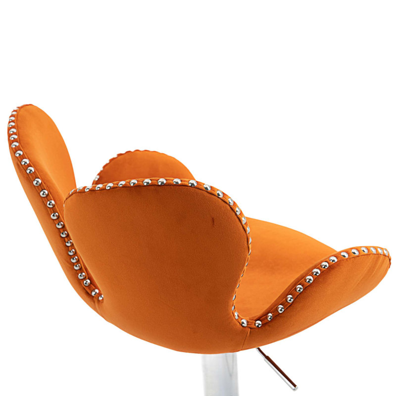 Tabouret pivotant à hauteur réglable Jayleah, Orange