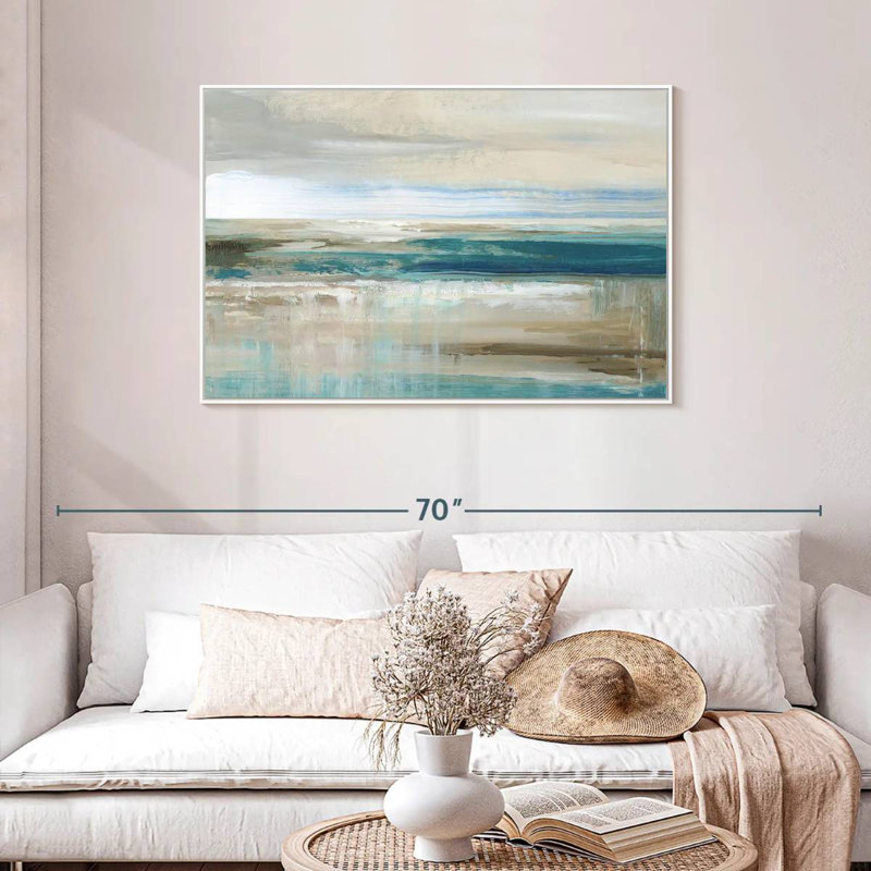 Mer de Kofi, Cadre flottant blanc, 43 po x 29 po