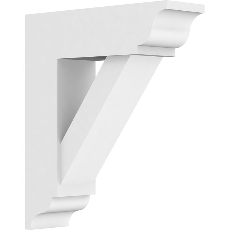 Support standard en PVC de qualité architecturale avec extrémités traditionnelles, H 14 po x l 3 po x P 12 po