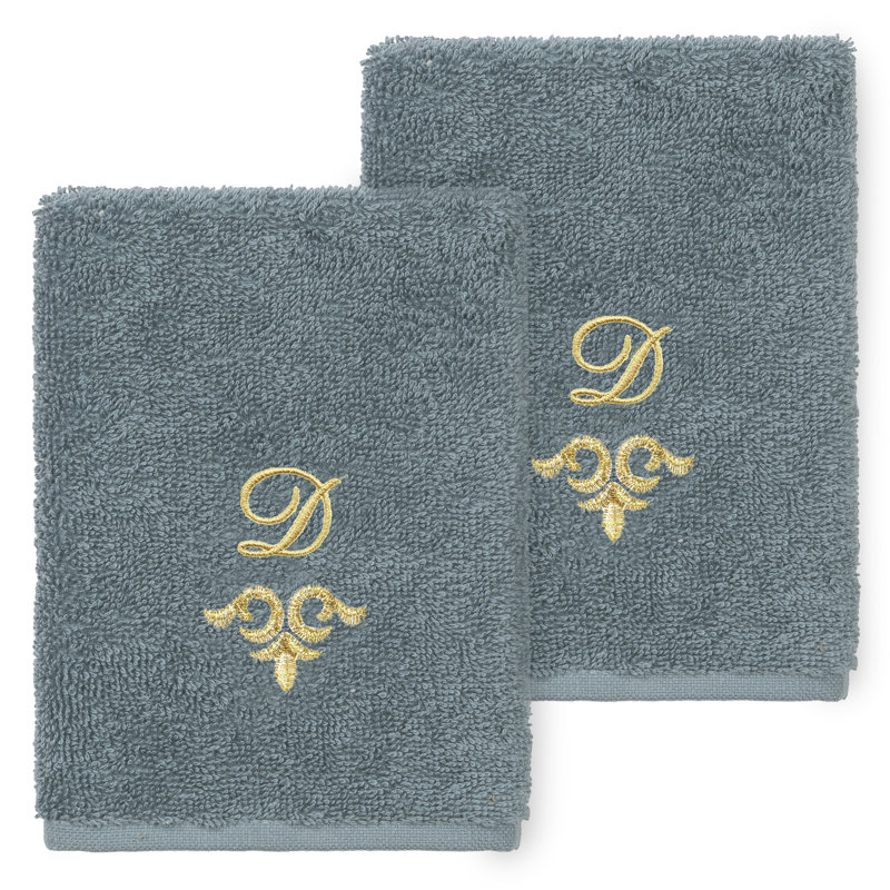 Ensemble de serviettes 100% lin Linica, D, Paquet de 2 débarbouillettes, Sarcelle