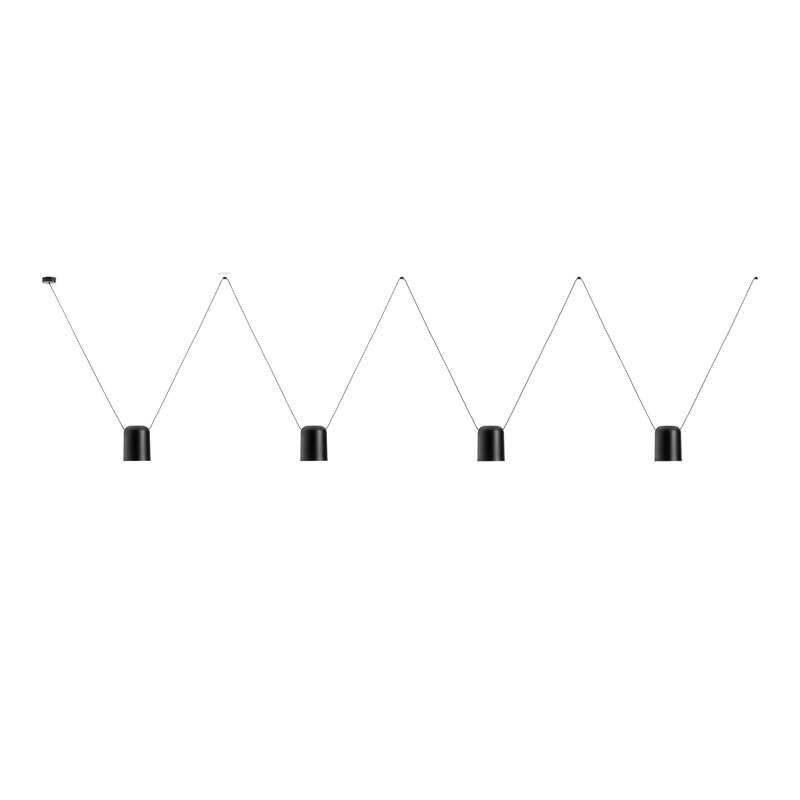 Attic 4 - Light Pendant, Black, 86.63" H x 157.5" W x 6" D