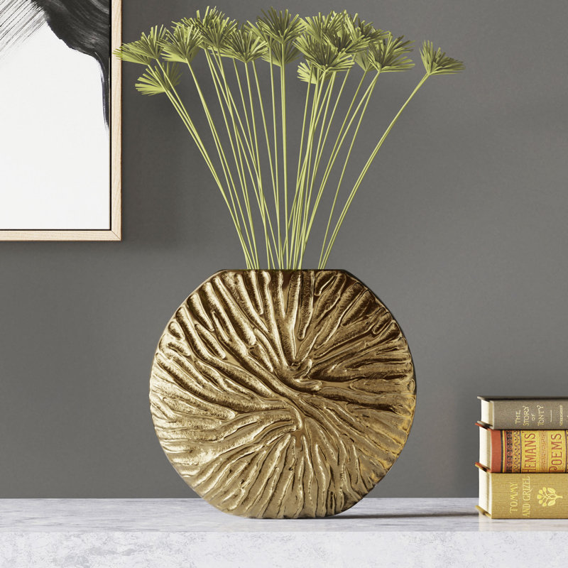 Cadence Handmade Aluminum Table Vase, Gold