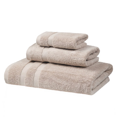 SOFE H&L | OLEA Luxury Turkish Cotton Set of 3 Bathroom Sand | Soft, Plush, and Hotel Quality