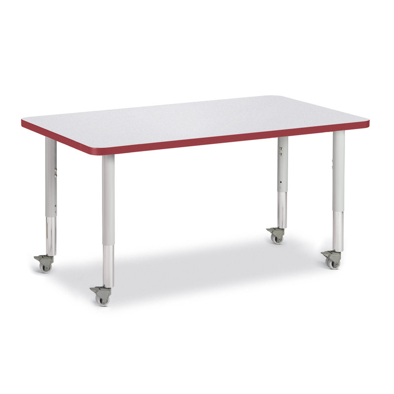 Tables d'activités Berries, Gris, H 31 po x L 48 po x l 24 po, Rouge