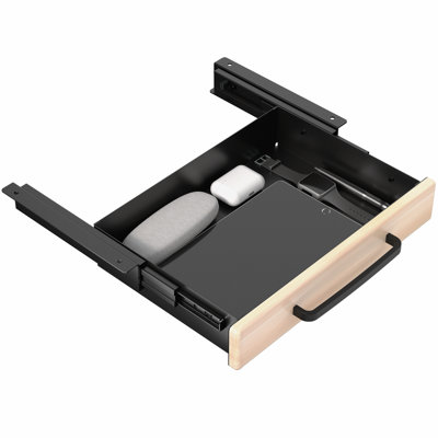 Space Saver Sliding Under Desk Storage Drawer with Pull Handle