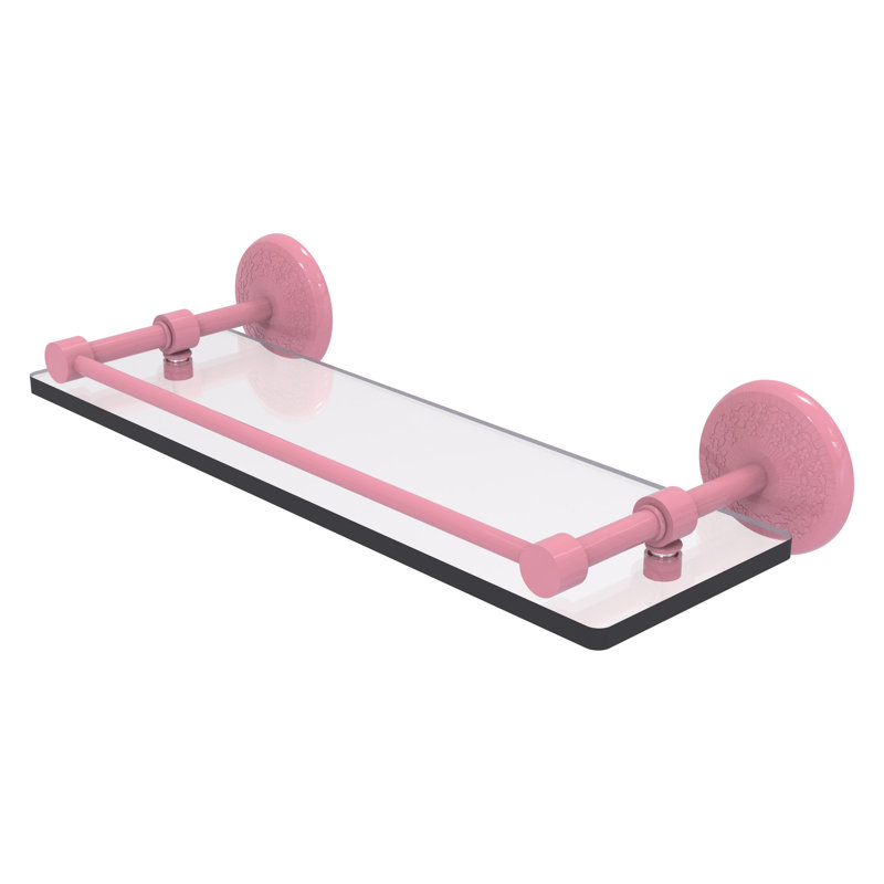 Tablette en verre trempé Yae Carlo, H 3 po x l 16 po x P 5 po, Vert écume de mer