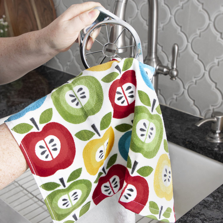 T-fal Textiles Apples Fiber Reactive Print Kitchen Dishcloth