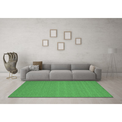 Tapis contemporain vert émeraude 181 lavable à la machine