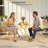  3-piece Folding Bistro Set, Powder Coated Weatherproof Patio Furniture Set, Outdoor Table And Chairs Set of 2 for Patio, Garden, Balcony, Space Saving, Yellow-1504687025