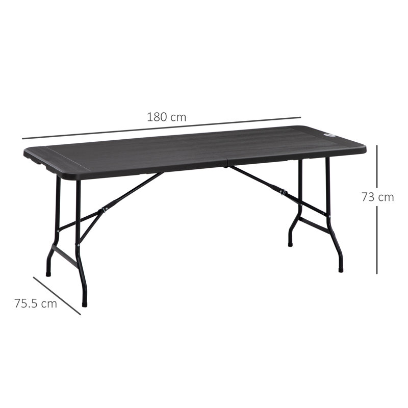 Lewert Rectangular Steel Outdoor Dining Table - 180 cm W 75.5 cm D