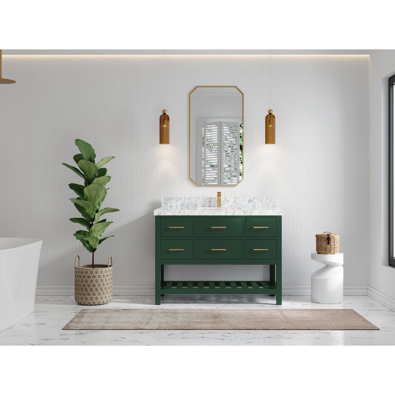 Ensemble de meuble-lavabo simple l 48 po Parker, Marbre de Carrare