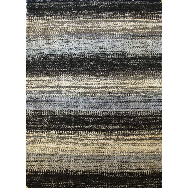 Sari Striped Area Rug in Black, Rectangle 11'9" x 17'10"