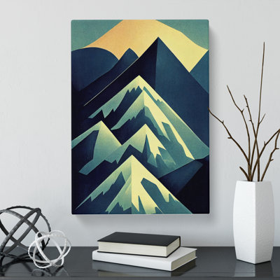 Winter Mountain Abstract - Wrapped Canvas