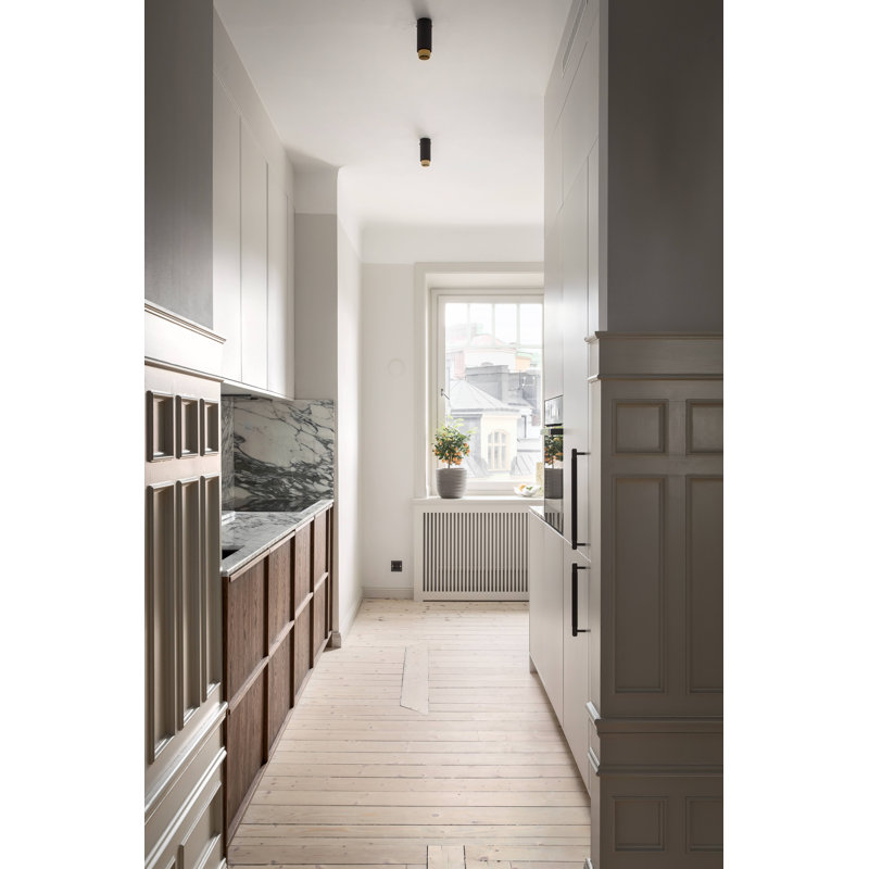1 - Light Flush Mount, Brass, Stone