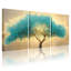 Ensemble de 3 tableaux abstraits sur toile tendue, représentant un arbre bleu, pour la décoration du salon et de la chambre à coucher.-1940120620