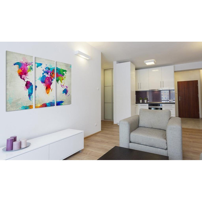 Une explosion de couleurs sur toile, 3 pièces, H 16 po x l 24 po x P 0,7 po