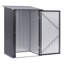 Remise de rangement gris foncé, 3,3 pi x 3,4 pi, métal galvanisé, porte verrouillable, pour la cour arrière, le garage, le patio, la pelouse, garder les outils de pelouse au sec pour le rangement extérieur, ranger les vélos en toute sécurité