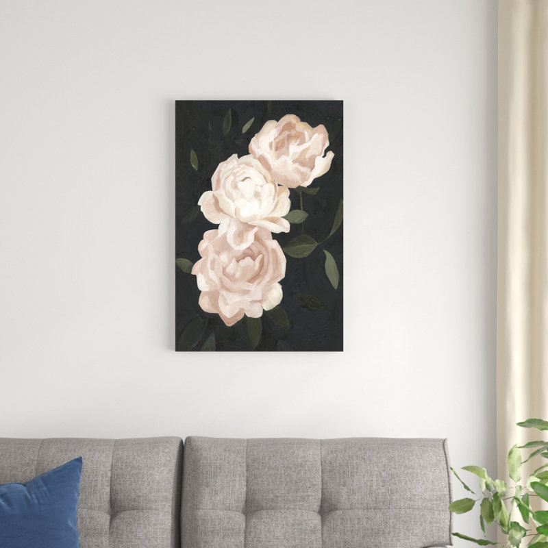 «Nighttime Flora III» par Emma Scarvey, reproduction d'art sur toile tendue, H 30 po x l 20 po