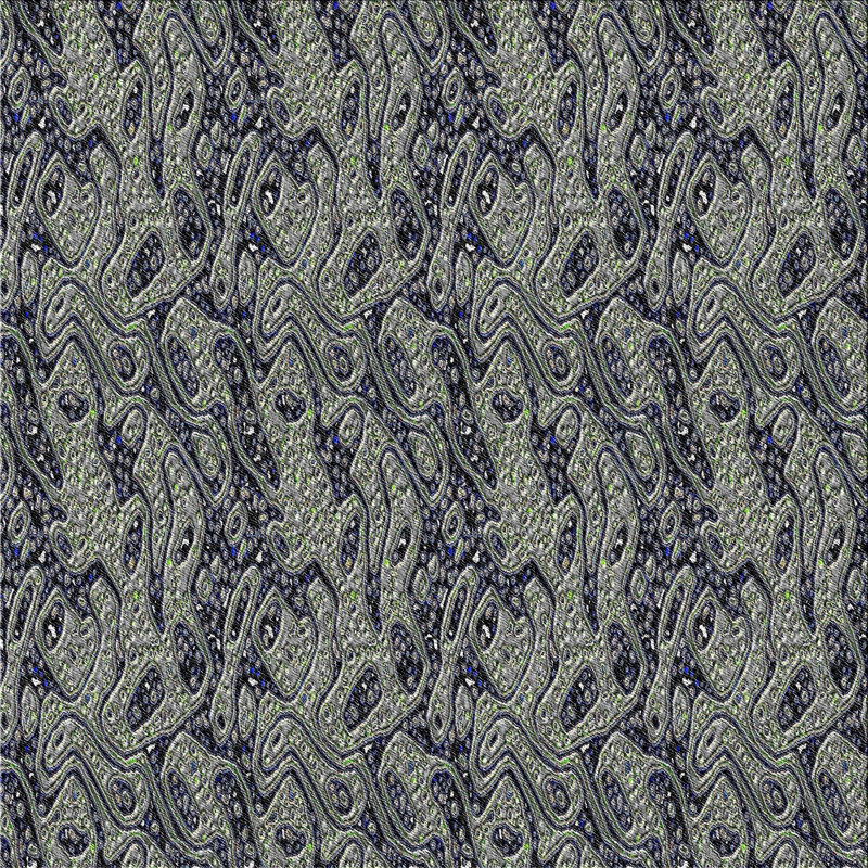 Tapis vert/bleu à motifs, Carré 5 pi