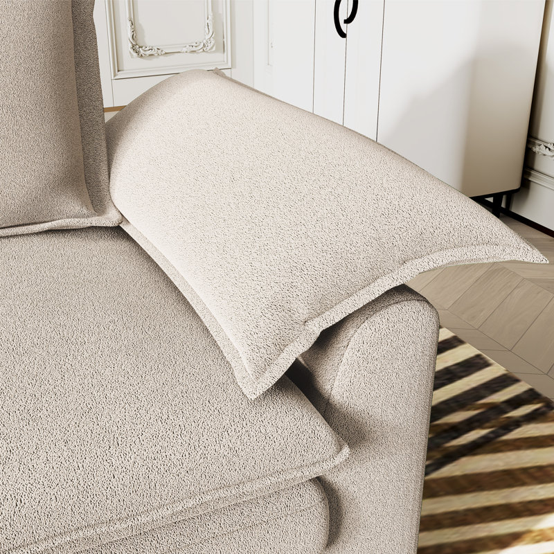 4 Seater Chenille Sofa, Beige