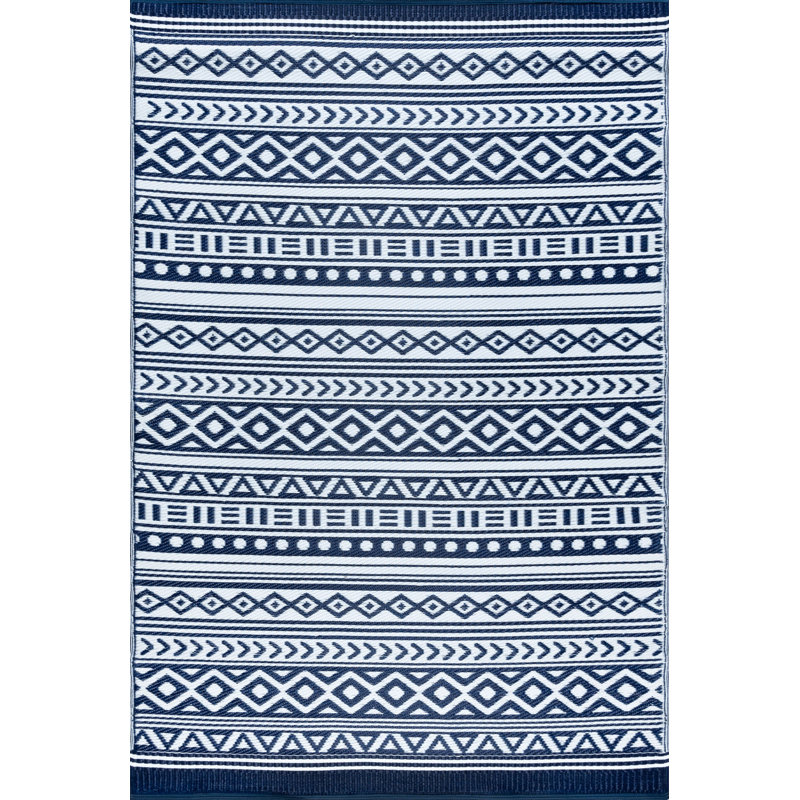 Tapis marocain intérieur / extérieur Aliyah, Rectangle 8 pi 10 po x 11 pi 10 po