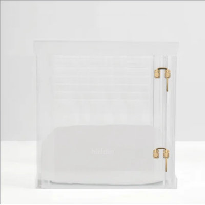 Large Clear View Pet Crate with Gold Latch