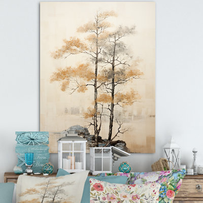 «Beige Tree Pine Tranquility», reproduction sur toile