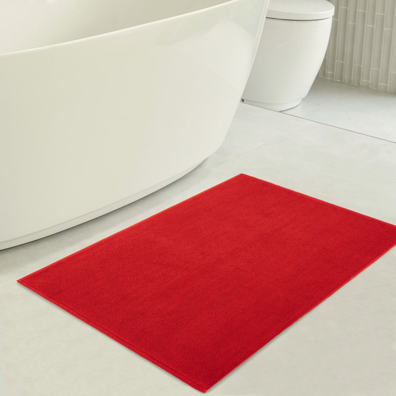 Tapis pour salle de bain 100% coton Chemung, L 17 po x L 24 po, Red