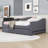 Upholstered Daybed with Twin Trundle and LED-169157140-169157141