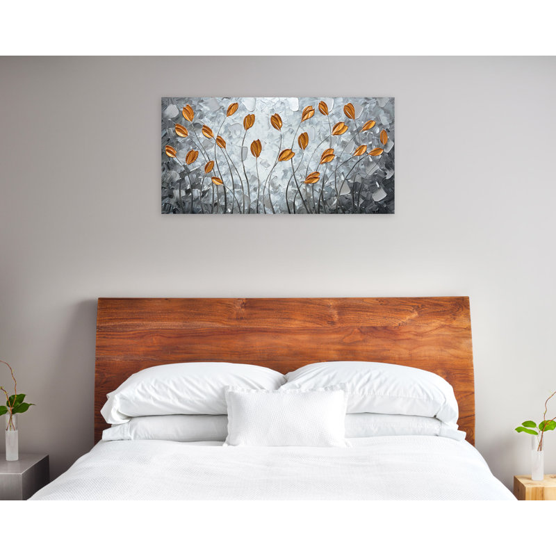 Décoration murale feuilles, H 20 po x l 40 po x P 1,5 po