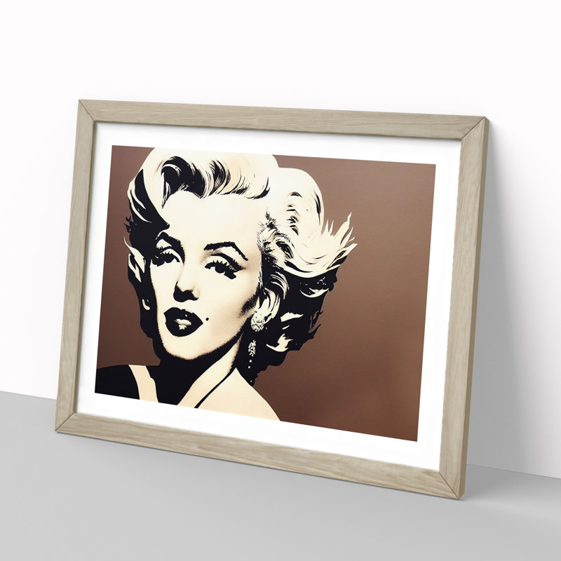 Marilyn Monroe Vol.1 - Single Picture Frame Painting, 46cm H x 64cm W x 2cm D, Oak