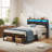 Metal Platform Bed Frame With Adjustable Upholstered Headboard And Charging Station-1104004778-1076169820