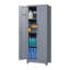 Armoire de rangement à balais avec portes et tablettes verrouillables, armoire de rangement en métal de 65 po de hauteur avec tringle à crochet et crochets en S, armoire de rangement pour outils de nettoyage gris-1281463380
