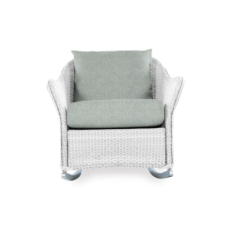 Weekend Retreat Outdoor Rocker Chair, Flagship Lapis Sunbrella®, White