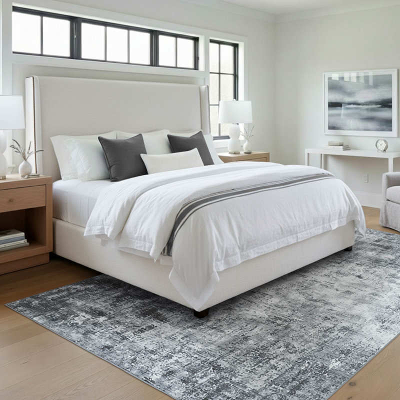 Jayden Dream Mink Printed Chenille Rugs, Grey, 7'10" x 10'