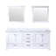 Meuble-lavabo double l 80 po x P 22 po, comptoir en marbre de Carrare et miroir de 30 po-1600430921