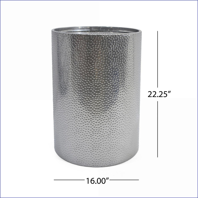 Ensemble de 2 tables basses Modern en métal martelé - structure en fer, aucun assemblage requis, Argent argent
